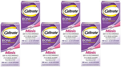 Caltrate Calcium and Vitamin D3 Plus Minerals Minis, 150 Tablets (6 Pack)