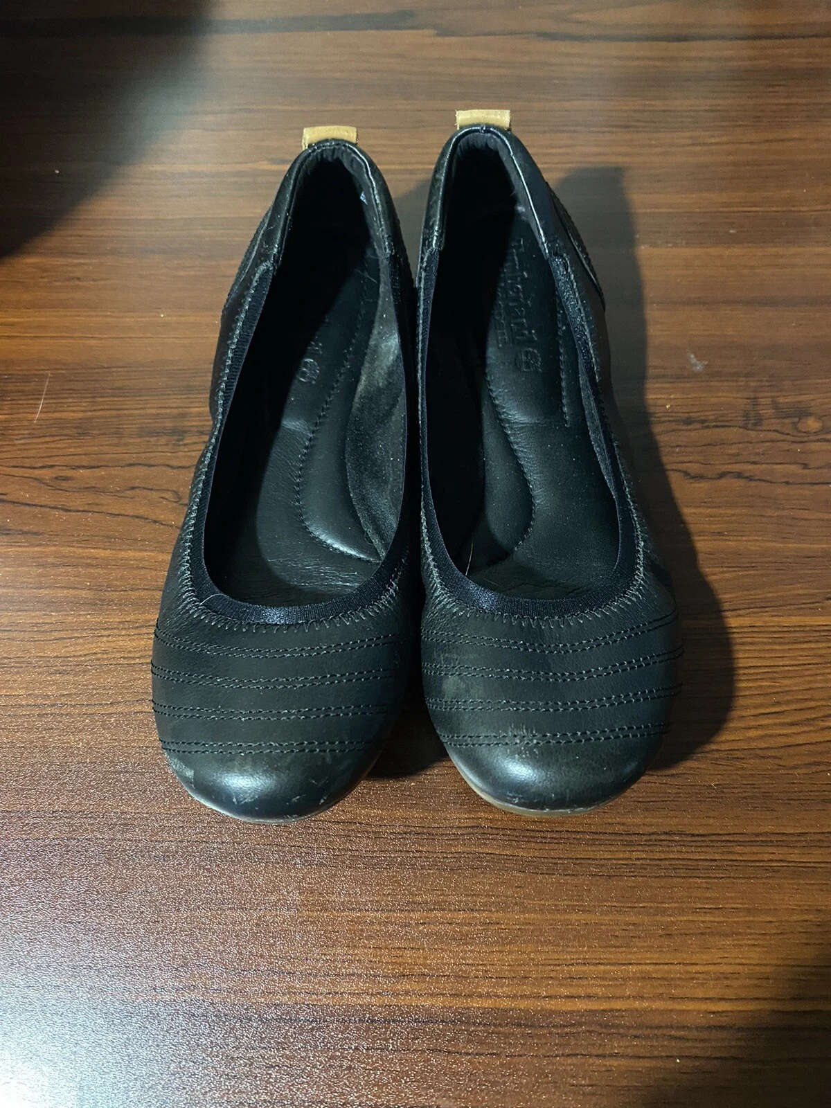 Flats balletto nero Timberland Earthkeepers 8943R usate da donna taglia 7