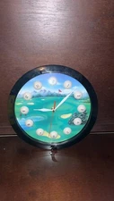 GOLF BALLS WALL CLOCK SHONTEK QUARTZ VINTAGE RETRO VTG  MADE IN TAIWAN 11 inches