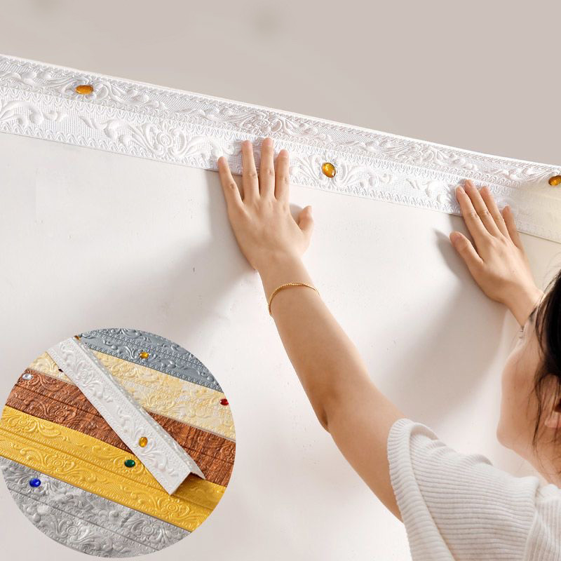 9. 2m 12cm european retro wall skirting ceiling border self adhesive floral decor
