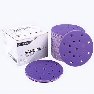 6 Inch Sanding Discs - 40 To 800 Grit, 15-Hole Hook & Loop For Orbital Sanders