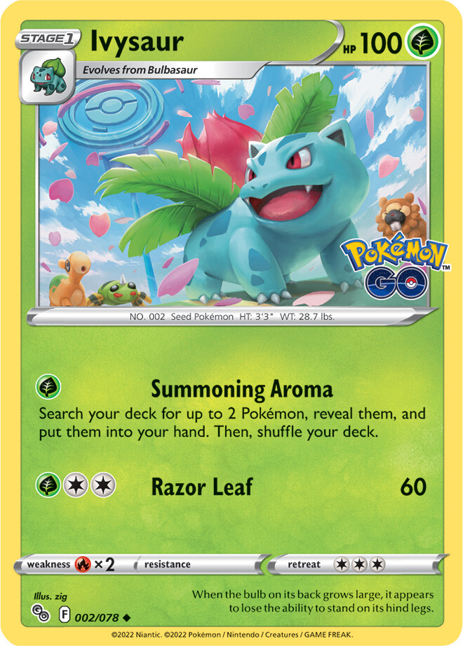 1x Ivysaur 002/078 Pokemon Go Pokemon TCG Card NM | eBay