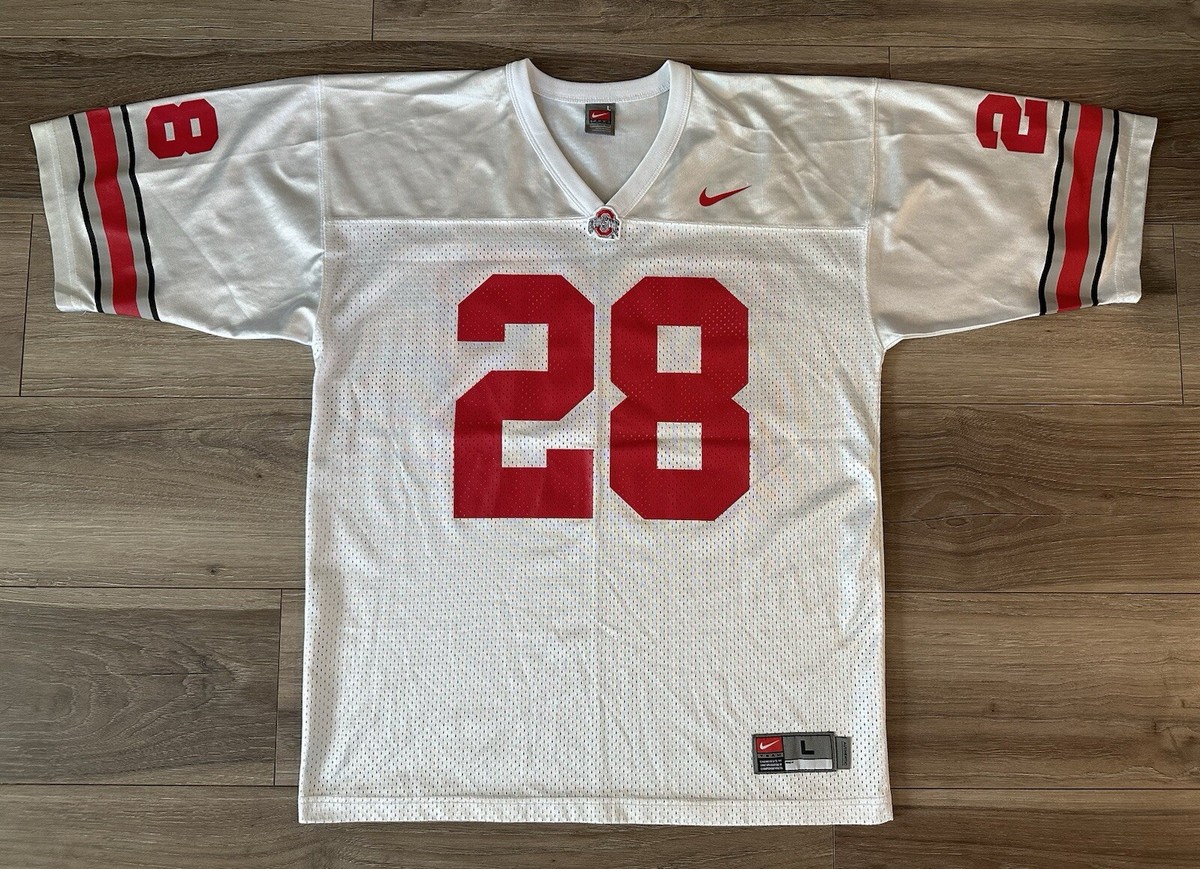 Ohio State Buckeyes #28 Chris Beanie Wells White Nike Jersey Men's