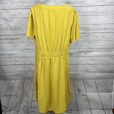 old navy yellow linen dress Fit & Flare Linen Mini Dress