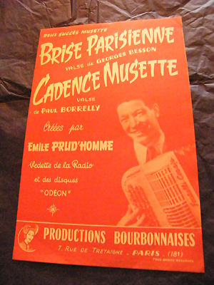 Partition Brise Parisienne Besson Cadence Musette Emile Prud'Homme 1958