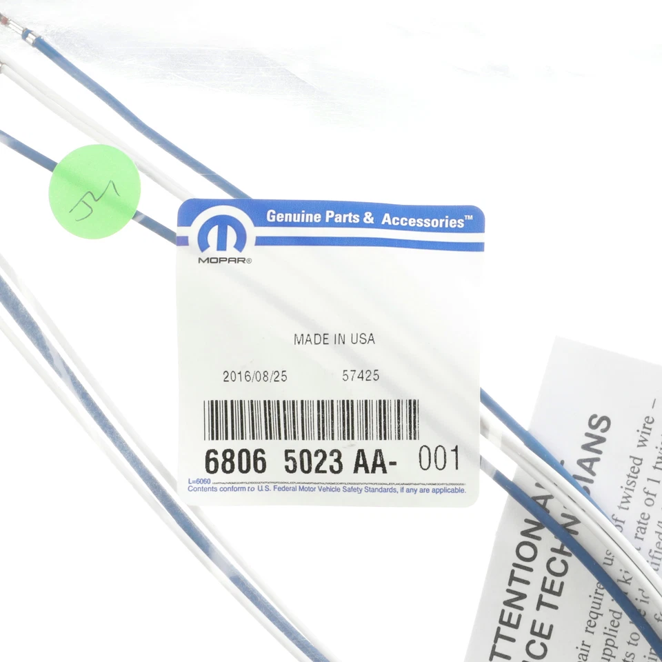 Cable de motor pedal de freno delantero genuino Mopar 2002-2005 Dodge Ram 2500 68065023AA Foto 3 de 3