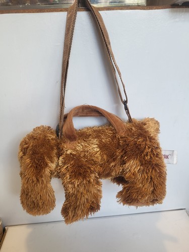 Unipak Brown Dog Purse Plush Stuffed Animal Adjustable Strap Handles Zip Pre-own - Picture 1 of 9