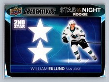 2021-22 UD Credentials - 2nd Star of the Night William Eklund #2SR-3 (RC)
