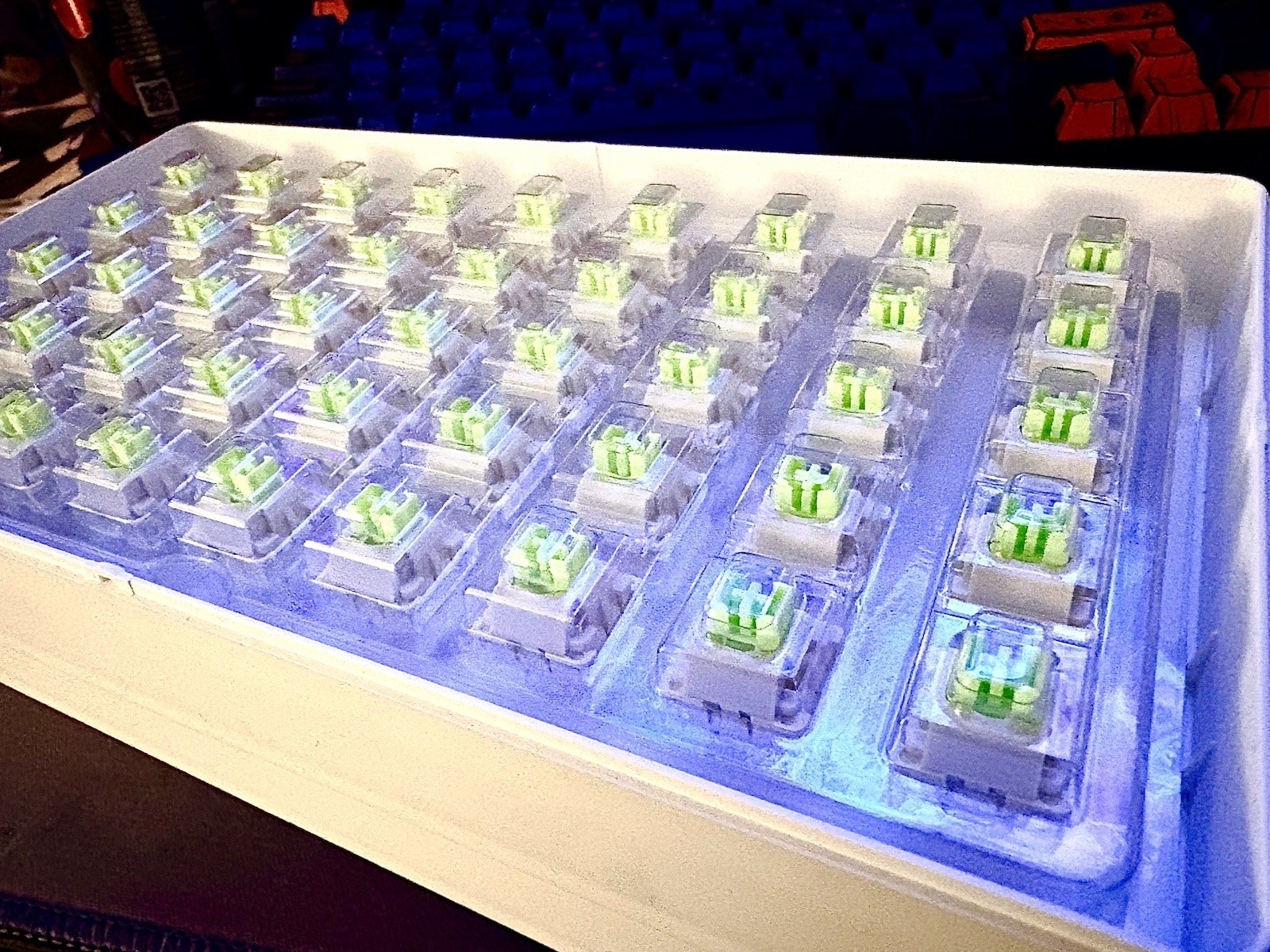 Keyboard Key Switches 91 Pcs Lime Green White Clicking