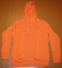 Danskin Now Women's Size Large 12/14 Orange Hoodie Jacket Long Sleeves Full Zip