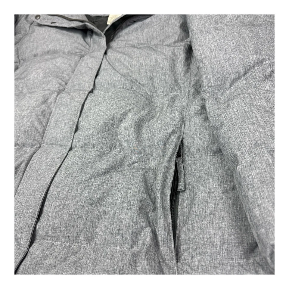 L.L.Bean Women’s 1X Plus Down Winter Coat Gray Quilted Parka Zip Button Warm - Image 2 of 4