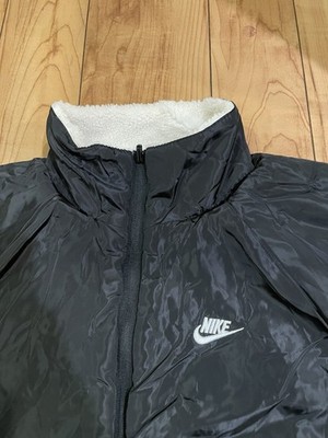 New! Nike Big Swoosh Reversible Boa Jacket, 3XL, White/Black, Sail