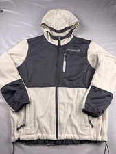 Free Country Jacket Hoodie Full Zip Fleece Softshell Outdoor Ivory Gray Women XL