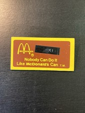 Vintage McDonalds 1980s Crew Name Tag Badge Nobody Can Do It Like McDonald’s Can