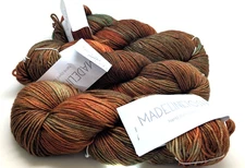 3 Matched Hanks Hand Dyed Madeline Tosh Sport 100% SW Merino Golden Hickory DO