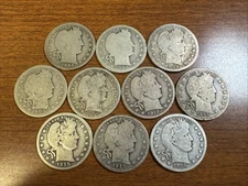 10 Better Barber Quarters 1894-O 1899-S 1904-O 1905-O-S 1912-S 1913 1915-P-S 16D