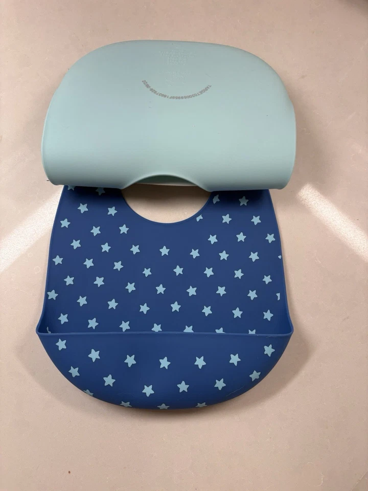 Cloud Island Silicone Baby Bibs 2 Pack – Dog & Stars Design BPA Free NWT - Image 2 of 3