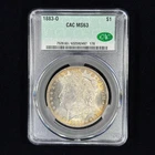 1883-O $1 MS63 CACG Toned Morgan Silver Dollar - CAC Grading - Peripheral Toning