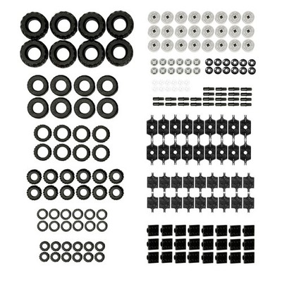 Barcaloo 144 Piece Car Building Bricks Kit - Set with Wheels, Tires & Axles
