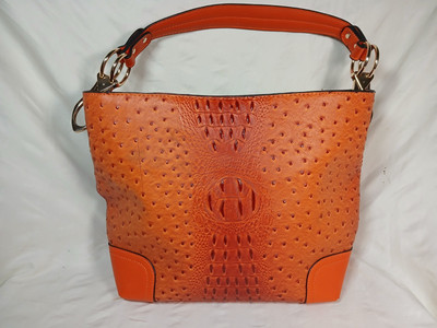 MKF Collection Wandy Vegan Leather Croco Shoulder Bag by Mia K  Mustard/Orange