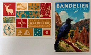 Bandelier National Monument  in New Mexico  - as seen by Artists - 2 Postcards