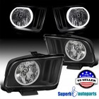 Fits 2005-2009 Ford Mustang LED Halo Black Headlights Headlamps Left+Right