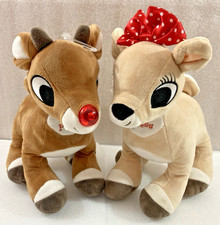Rudolph the Red Nosed Reindeer Clarice plush pair 10" musical