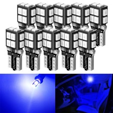 10pcs 168 194 T10 Blue Led Bulbs For Car Interior Door Map License Plate Lights