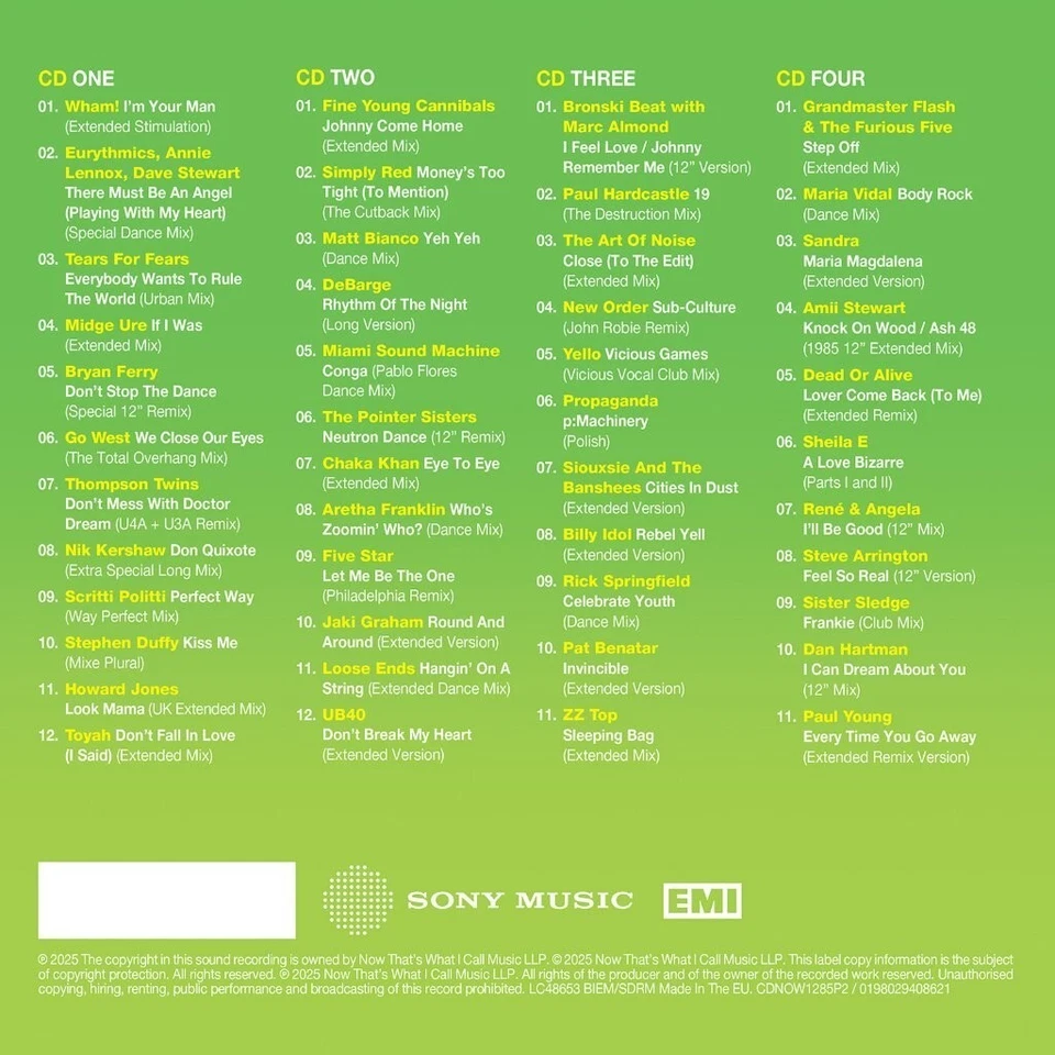 Various Artists NOW 12" 80s: 1985 - Part 2 (CD) Album - Photo 3/3