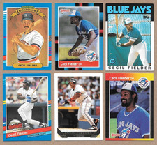 Cecil Fielder 1986 Topps RC #386 & 5 fun cards 1993 Gold & 1988, 89 & 91 Donruss
