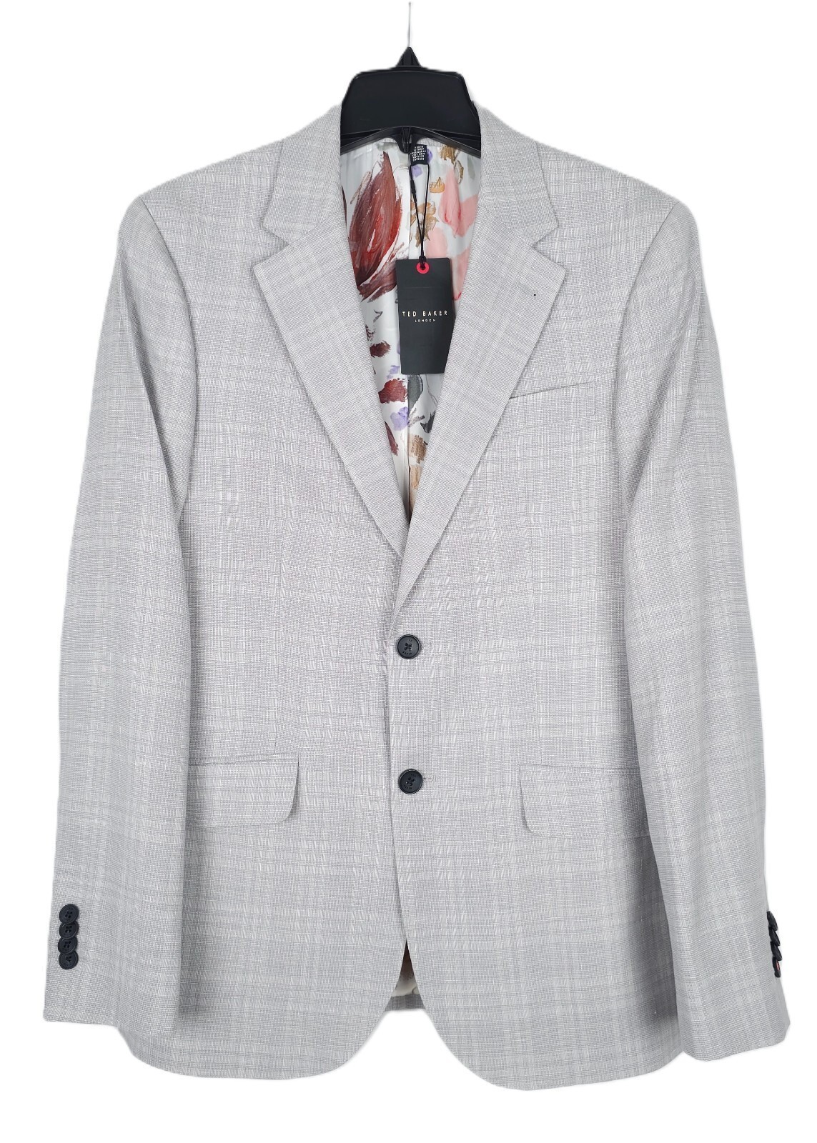 495 Ted Baker Mens Slim-Fit Wool Linen Blend Suit Jacket Light Grey Size 3 48390₽