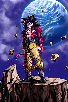 Dragon Ball GT Poster Goku SSJ4 with Earth Background 12in x18in Free  Shipping