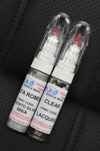 ALFA ROMEO SILVER ARGENTO CODE 565/A TOUCH UP PEN REPAIR KIT PAINT WITH BRUSH - Picture 3 of 4