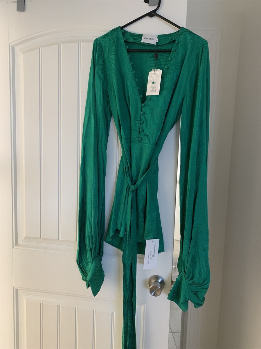 rat and boa harlequin dress green Rent Rat & Boa Green Dress UK 14