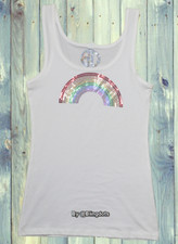 Rainbow bling shirt sequins tank top glossy sparkly glitter tee