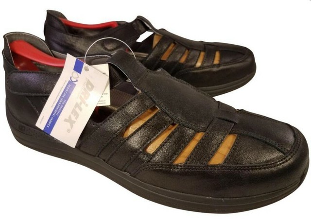NEW DREW MAN SHOES SANDALS FISHERMAN ORTHOPEDIC BLACK LEATHER SIZE 12 W | eBay