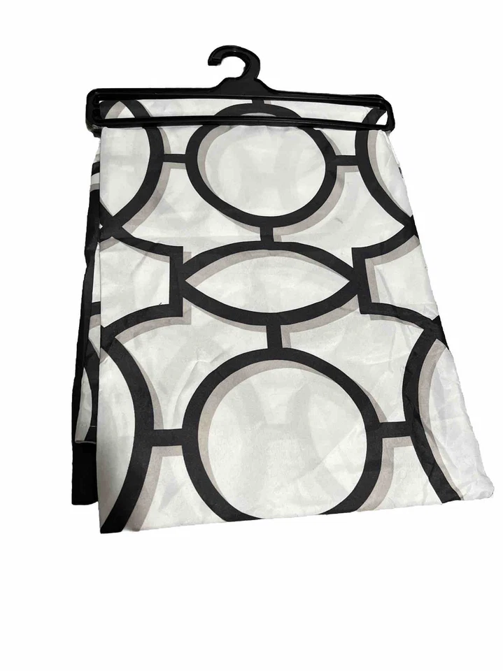 Mainstays Fabric Shower Curtain: Faux Linen White/Gray Design 70x72curtain - Image 2 of 4