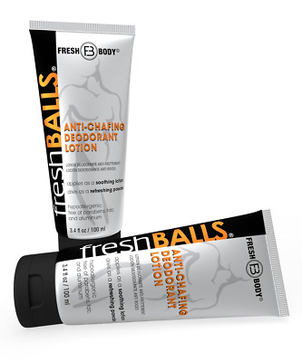 Fresh BALLS Lotion (2 Pack) Anti-Chafing Men's Soothing Cream to Powder Ball Deo