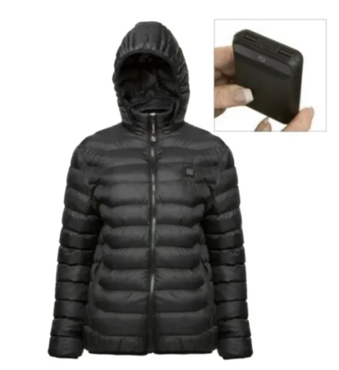 THERMO FUSION BLACK UNISEX HEATED JACKET SIZE UK LARGE