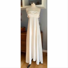 Reformation Coreopsis Dress Sz 4 Ivory White Maxi Strapless Empire Waist