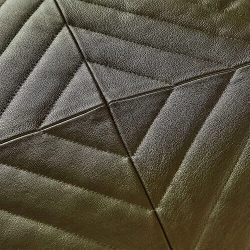 Funda Cojín Decoración Hogar Piel de Cordero Verde Oliva Decorativa Genuina Foto 3 de 4