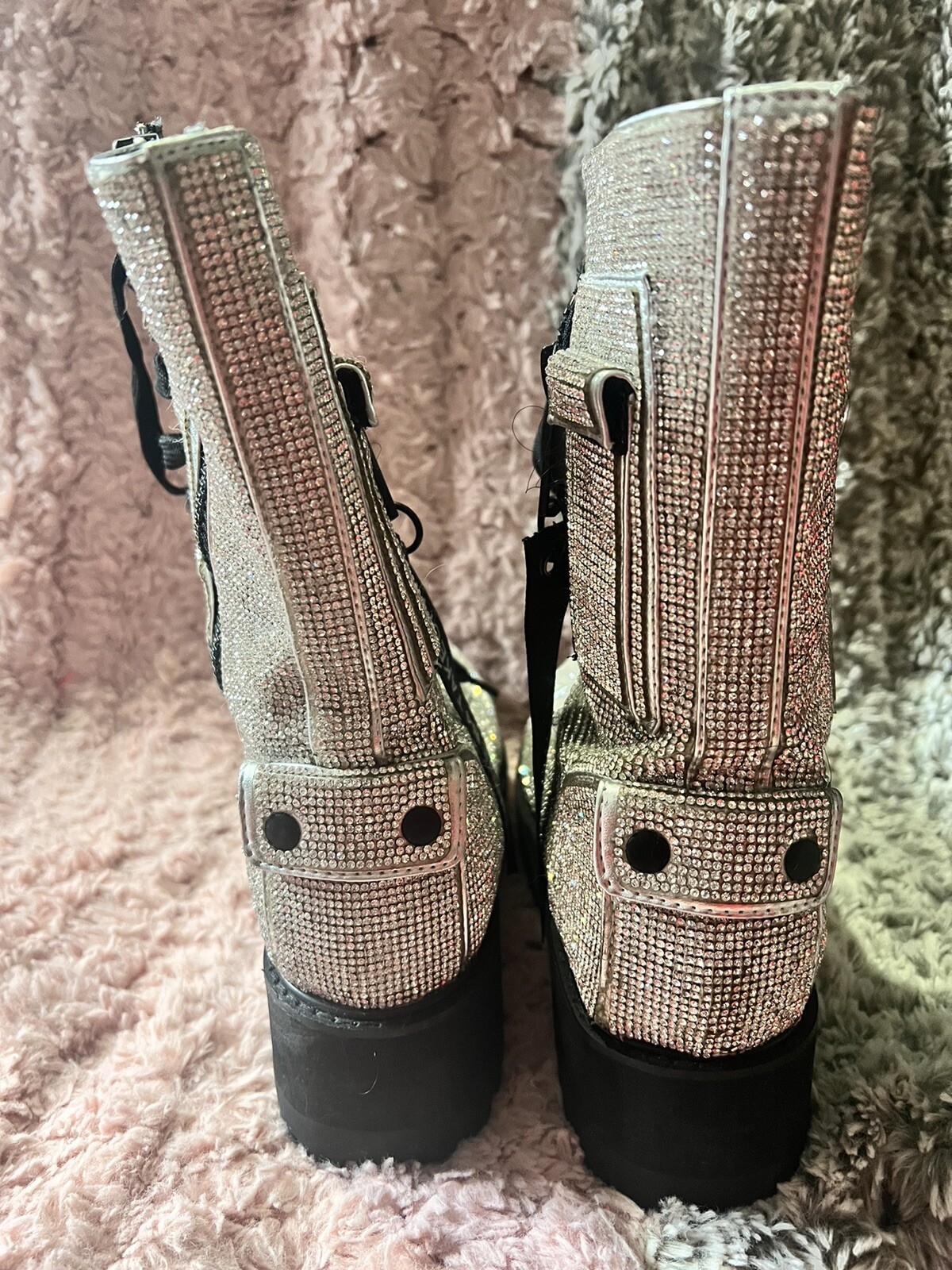 Dolls Kill Poster Girl Billionaire Bling Boots Rhines… Gem