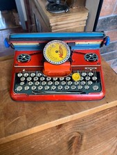 Vintage Tin Toy Typewriter Mettype Junior with original (tatty) box thumbnail