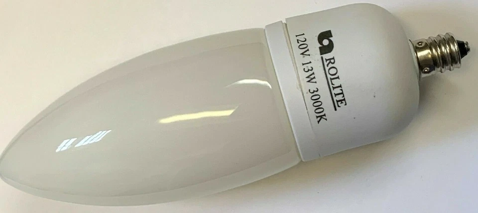 13W - 120V - 3000K- E12 Base Candelabra CFL Light Bulb (6 Pack) - Image 3 of 4