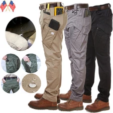 Cargo Trousers Mens Tactical Waterproof Hiking Military Combat Outdoor Pants US