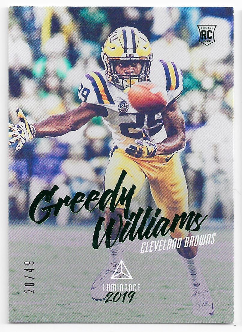2019 Panini Luminance Green #101 Greedy Williams #d 20/49