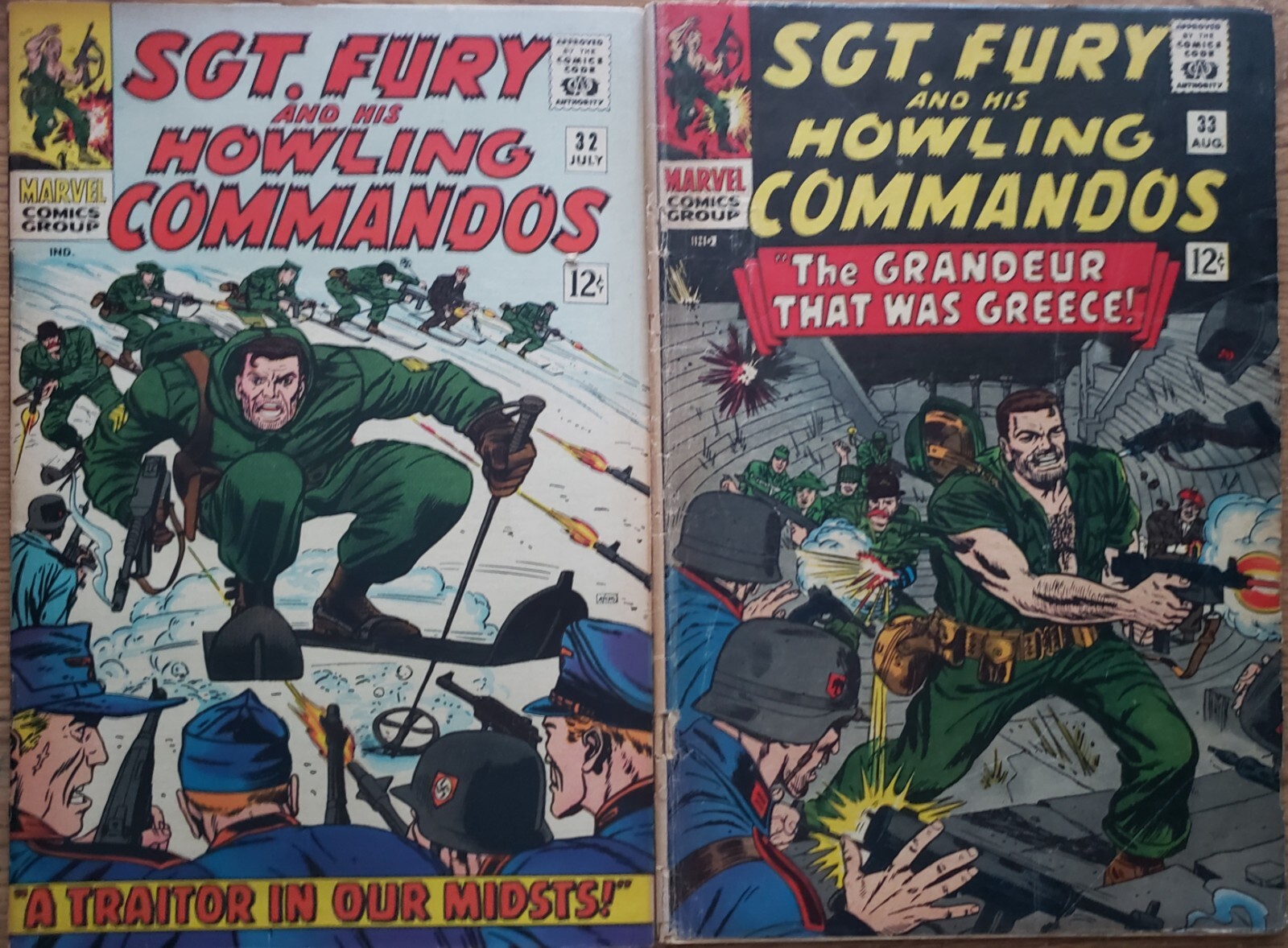 SGT. Fury and his Howling Commandos Set of 2 #32 & #33 VG - GD published in 1966