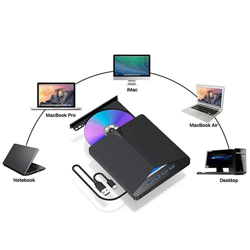 Externes CD DVD Laufwerk Typ C USB 3.0 Disc Player Brenner Brenner für Laptop PC Mac - Bild 15 von 22