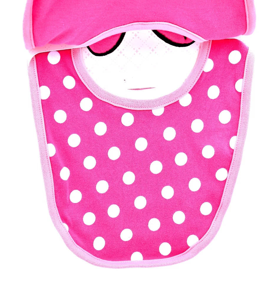 Juego de babero Disney Baby Minnie Mouse, 2x, algodón orgánico, rosa con cara de Minnie, lunares Foto 2 de 2