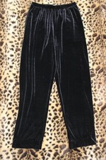 KORET Black Evening Velvet Pants Elastic Waist Straight Leg Sz S Pockets Stretch